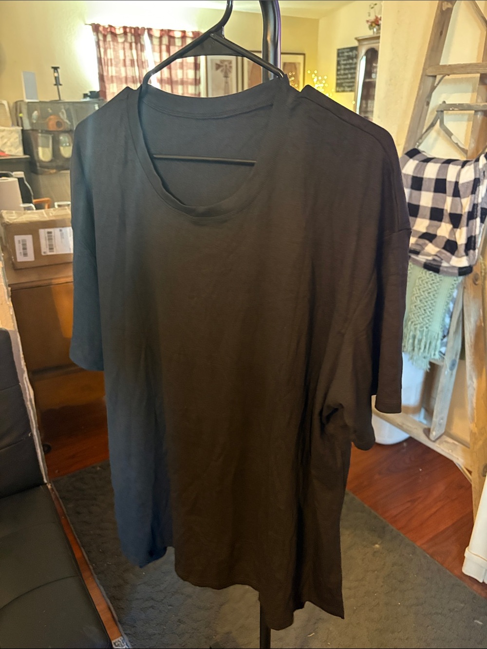 Women's Black Short Sleeve Crew Tee and Shorts with pockets